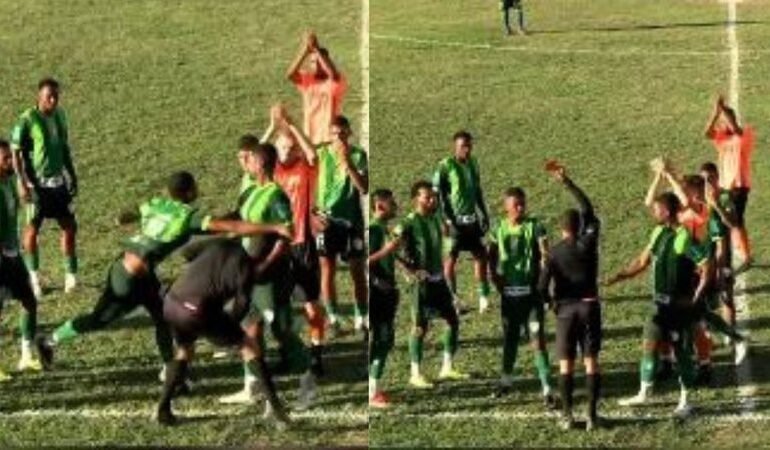 Jogador agride árbitro durante final em Sapeaçu