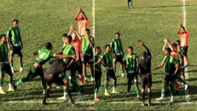 Jogador agride árbitro durante final em Sapeaçu